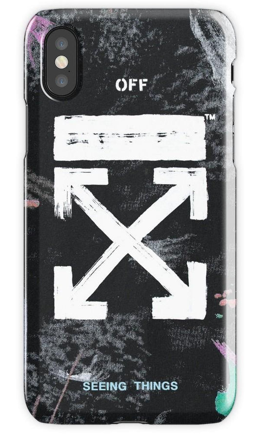 Off White Galaxy Brushed Black Mobile Cover