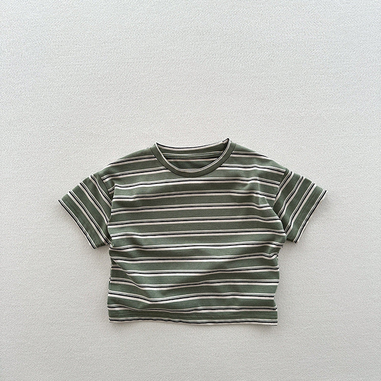 Summer New Arrival Kids Unisex Soft Comfortable Short Sleeves Striped