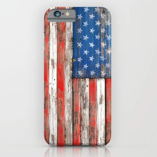 USA Vintage Wood Mobile Cover